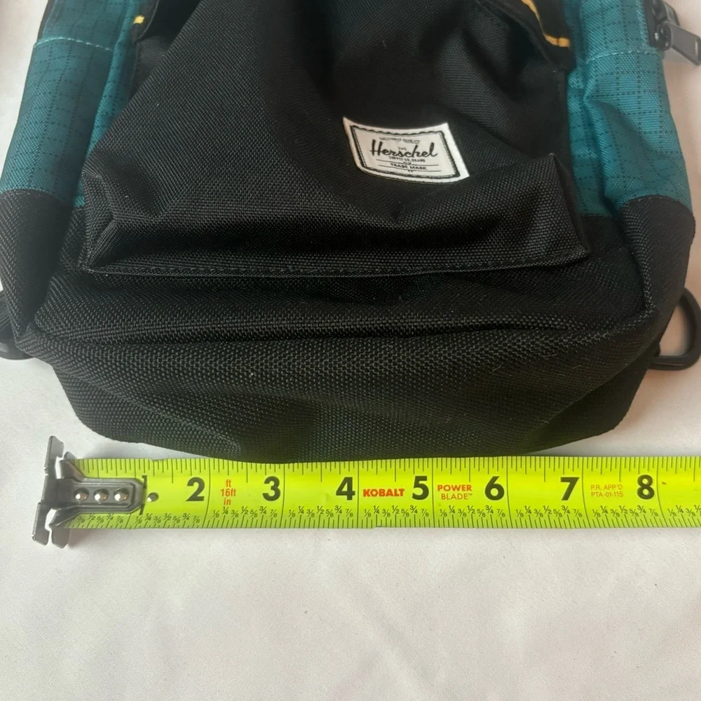 Herschel Supply Heritage Shoulder Sling Bag Adjustable Strap Teal Black EUC